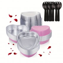 Disp Heart Foil Tin w Lid fork Pink 1pc