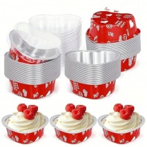 Disp Heart Foil Tin w Lid Red Hearts 1pc