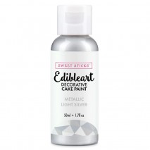Sweet Sticks Edibleart Cake Paint - Metallic Light Silver - 50ml