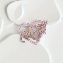 Cake Topper Acr Mom Pink Glitter