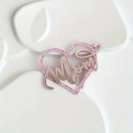 Cake Topper Acr Mom Pink Glitter