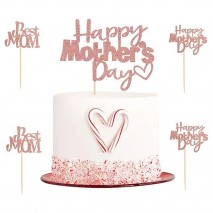 Cake Top RGld Glitter Happy Mothers 13pc