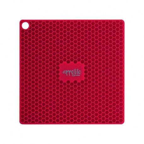 Appetito Silicone Square Trivet - Red - 17.3 cm