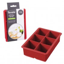 Tovolo King Cube Ice Tray - 2 inch cubes - Apple Red