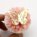 Acrylic Cake Topper Happy Birthday Butterfly - Gold 1pc