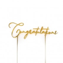 C&C Gold Metal Cake Topper - Congratulations