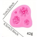 Silicone Mould Roses 4 cavity Assorted Sizes