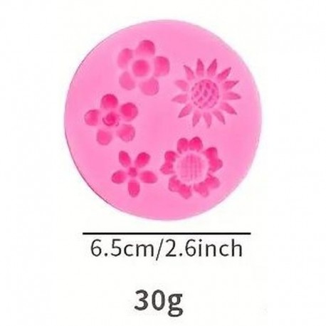Silicone Mould Asstd Flowers 5 cavity