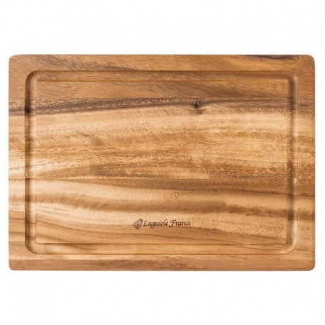 Laguiole France Acacia Serving Board with Drainage Groove 25 x 35 x 1.8cm