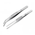 Set of 2 Tweezers Straight and Bent 20cm