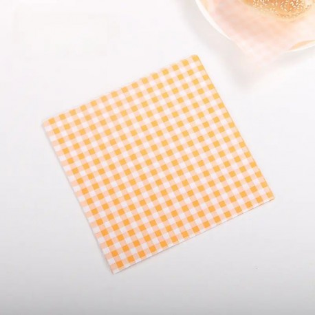 Wax Paper 7 " Square Gingham Yellow 100p