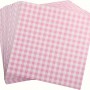 Wax Paper 7 " Square Gingham Pink 100p