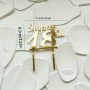 Cake Topper 'Happy 21st' Gold