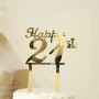 Cake Topper 'Happy 21st' Gold
