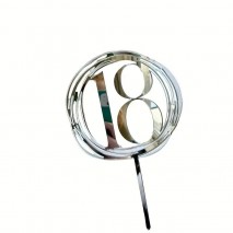 Cake Topper Acrylic 18 in Circle Silver