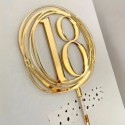 Cake Topper Acrylic 18 in Circle Gold