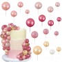 Cake Topper Balls Pearl Pink Tones 18pc