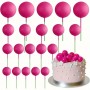 Cake Topper Balls Deep Pink 20pc