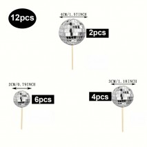 Cake Topper Ball Set Assorted sizes 12pc Mirror Ball