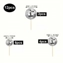 Cake Topper Ball Set Assorted sizes 12pc Mirror Ball