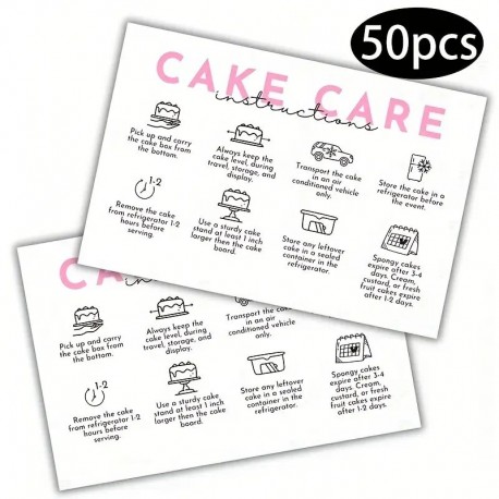 Mini Cake Care Cards 9x5.4cm 50pc