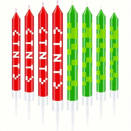 Cake Candles TNT Green 6pc Set