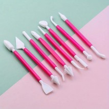 Fondant Modelling Tool Set 8pc Hot Pink