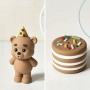 Cake Topper Bear and Cake 2pcs