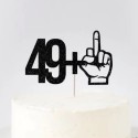 Cake Topper Birthday 49 + finger Black