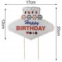 Cake Topper Vegas Sign+Poker Cards 4pc