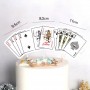 Cake Topper Vegas Sign+Poker Cards 4pc