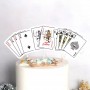 Cake Topper Vegas Sign+Poker Cards 4pc