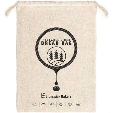 Brunswick Bakers Reusable Linen Bread Bag 30x40cm