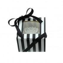 BG Black & White Stripe Single Cupcake B