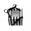 Single Black & White Striped Cupcake Box with PVC Window