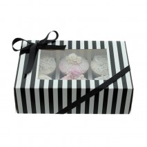 BG Black & White Stripe 6 Cupcake