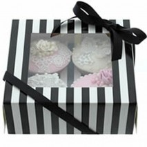 BG Black & White Stripe 4 Cupcake