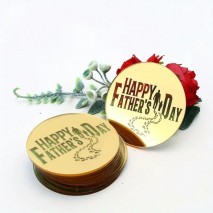 Acr Top Rnd Fathers Day Footsteps Gld 1p