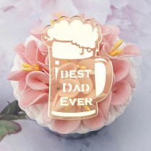 Cake Topper Best Dad Stein Gold