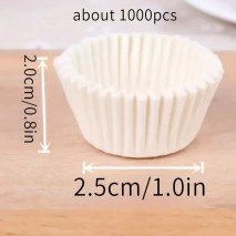 Mini Wht Baking Cups 2.49x2.11cm 1000pc