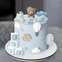Cake Topper Animal Train Blue 7pc