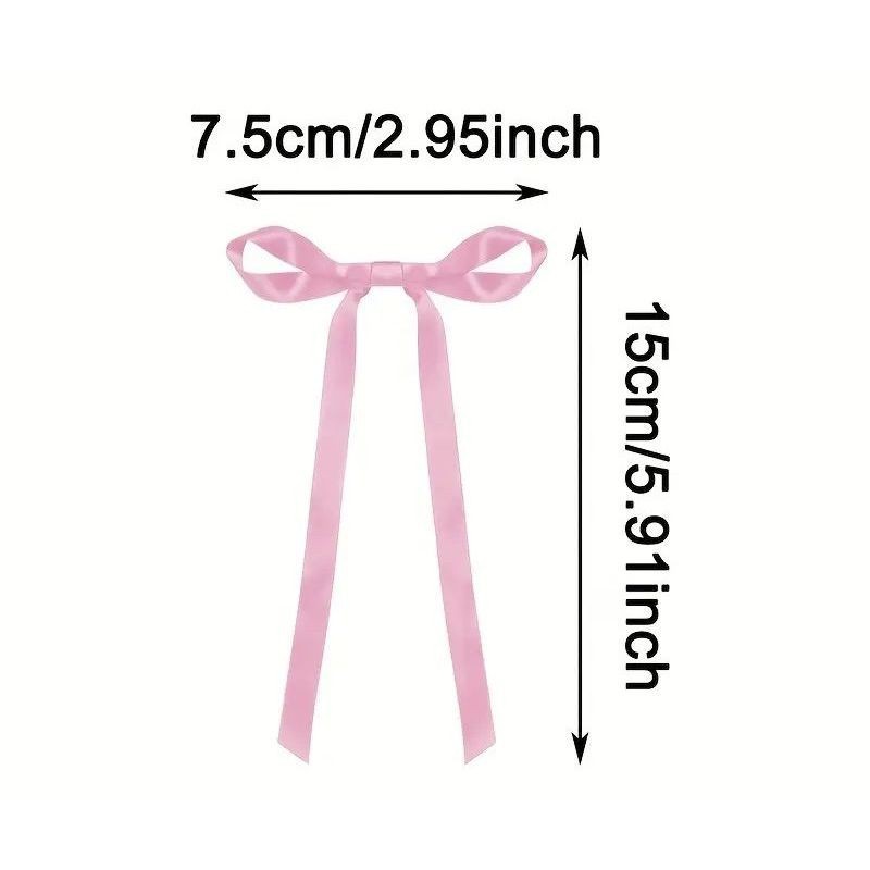 Cake Top Pink Satin Bows 7.5x15cm 1pc