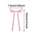 Cake Topper Pink Satin Bows 7.5x15cm 1pc