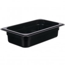 KH Classik Chef Polycarbonate Steam Pan Food Pan Black 1/4 Size 65mm