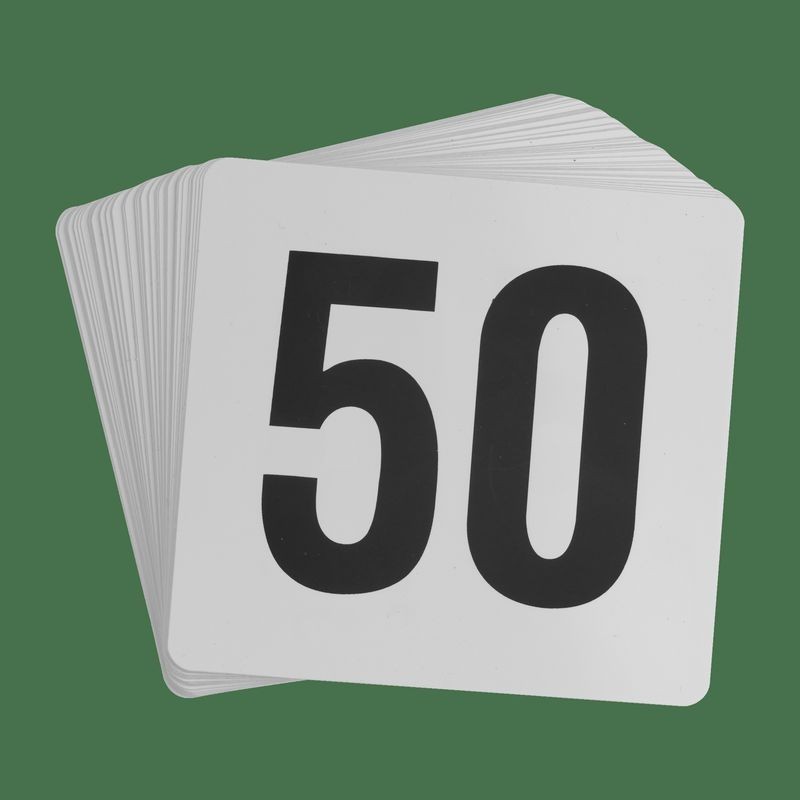 KH Plastic Table Number Set Black On White 1 - 25
