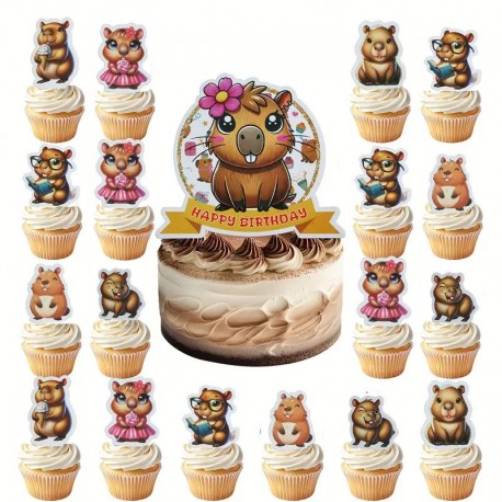 Cake Top Capybara Girl 25pc Set