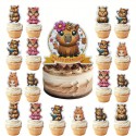 Cake Topper Capybara Girl 25pc Set