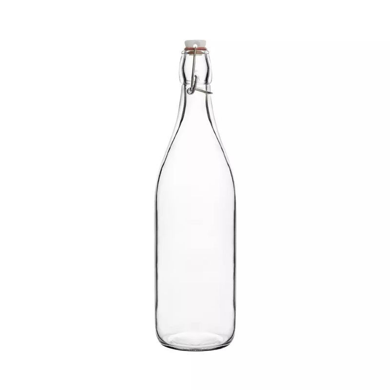 Glass Round Water Bottle 1L