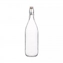 Glass Round Water Bottle 1L