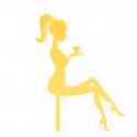 Cake Topper Gold Acrylic Woman Sitting